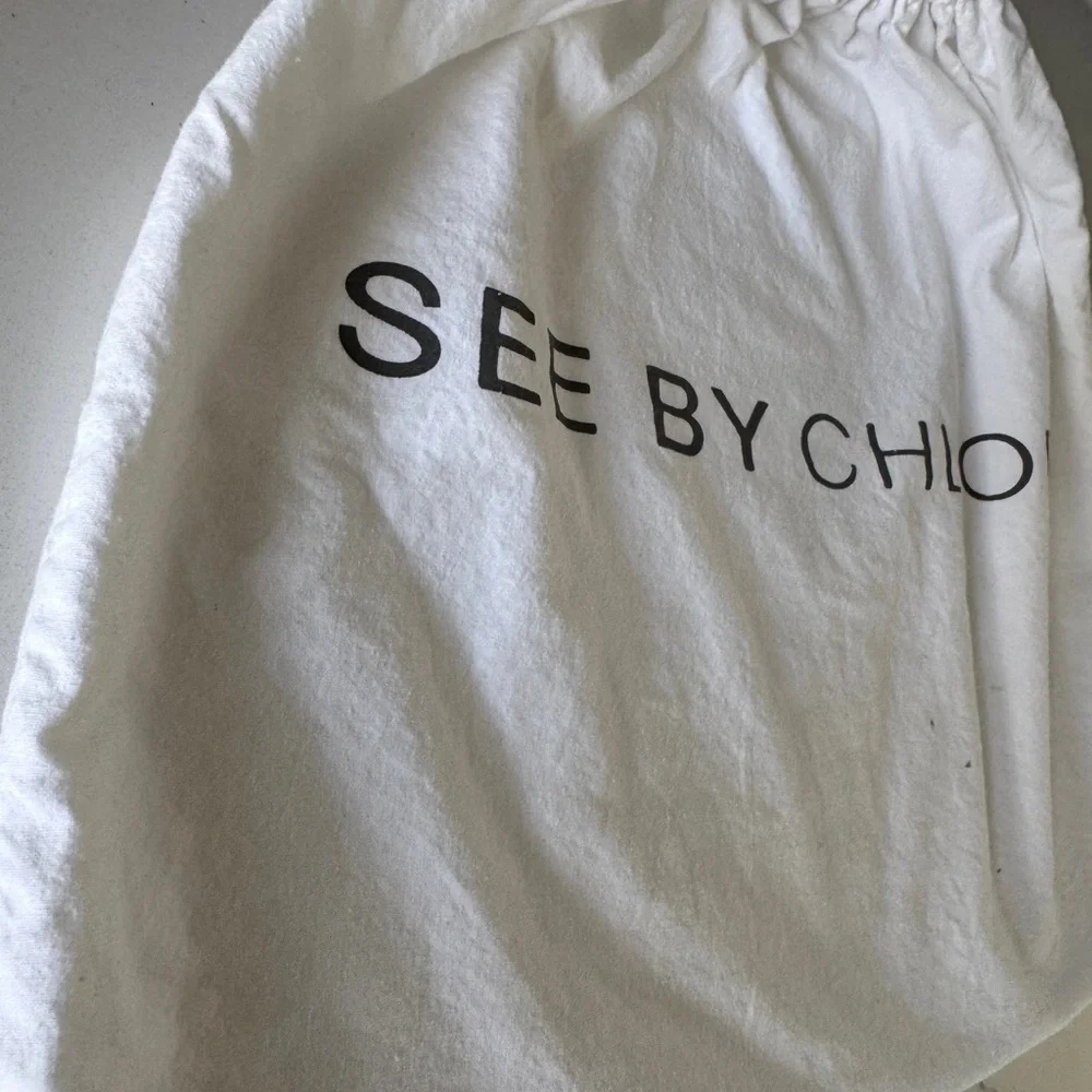 See by Chloé White Drawstring Bag with Pink Cords - Picture 3 of 8